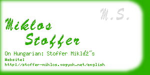 miklos stoffer business card